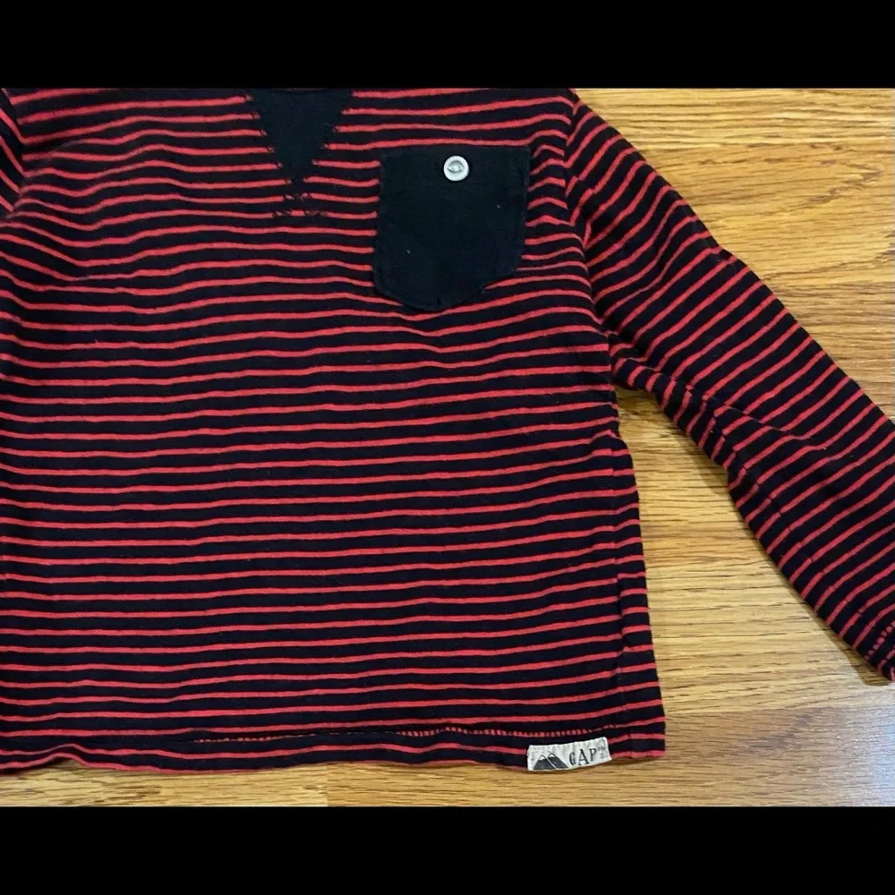 Baby Gap Long Sleeve Red & Black Stripe Top 3T